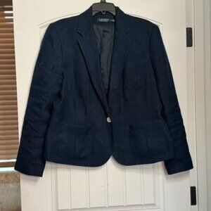 Ralph Lauren Woman’s Navy Blue Linen Sports Jacket Blazer
